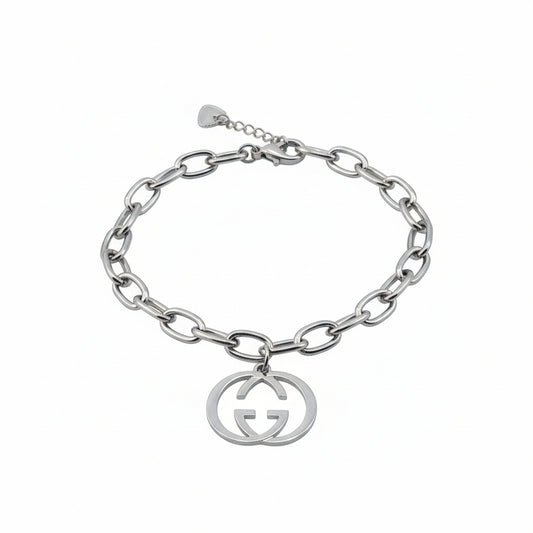 Silver Luxe Pendant Chain Bracelet