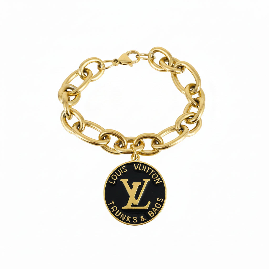 LV Medallion Charm Chunky Link Bracelet