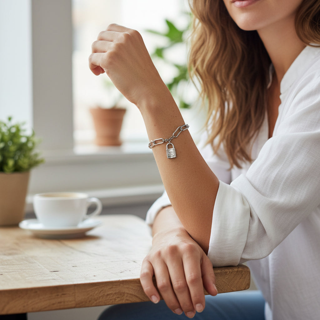 Iconic Lock Adjustable Charm Bracelet