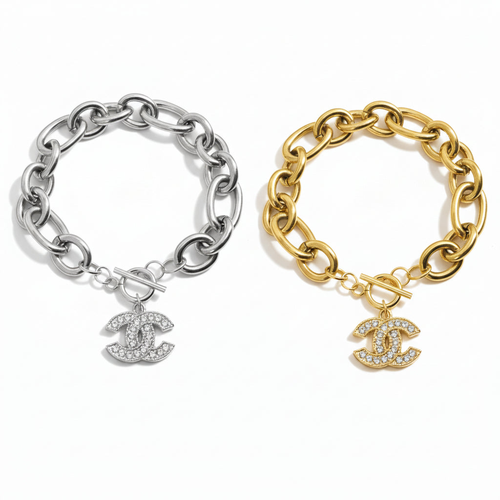 Bougie Sparkle Toggle Curb Chain Bracelet