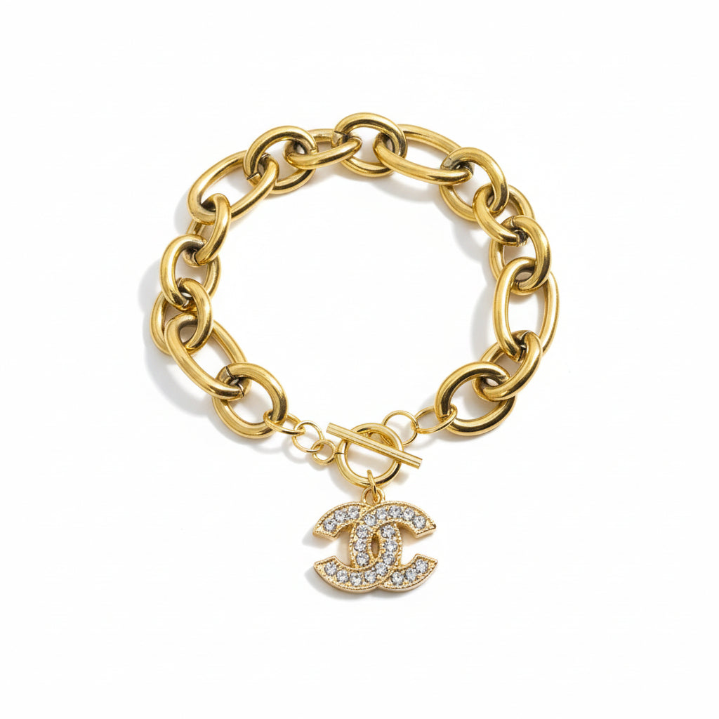 Bougie Sparkle Toggle Curb Chain Bracelet