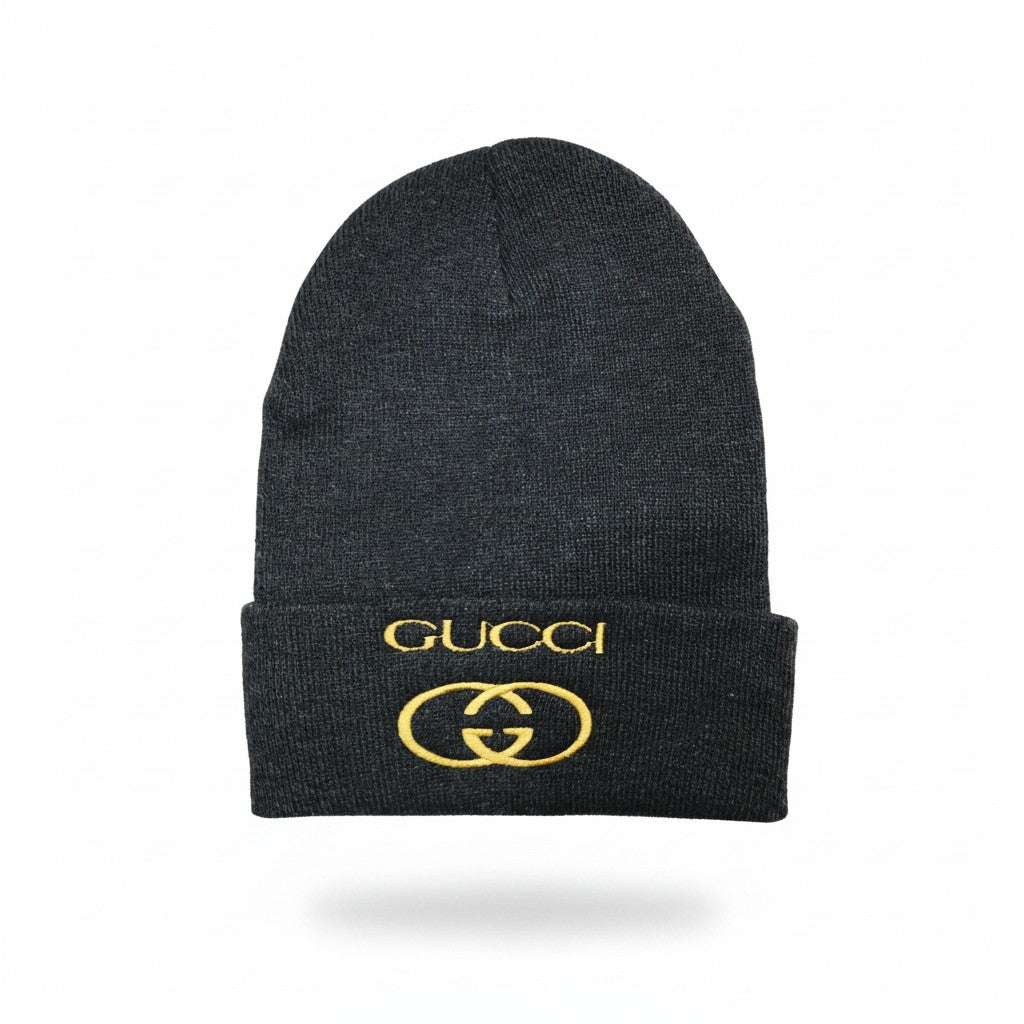 Charcoal Embordered Beanie