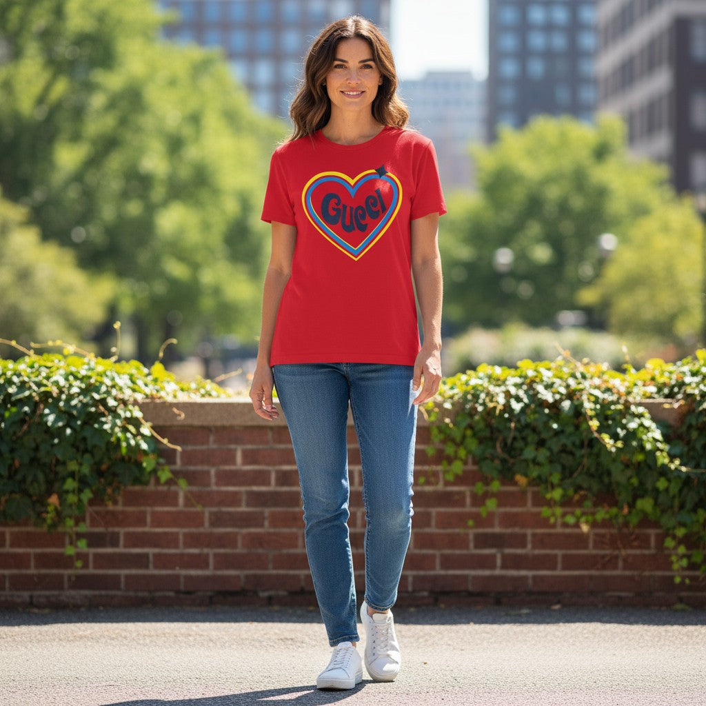 Red Heart Round Neck T-Shirts