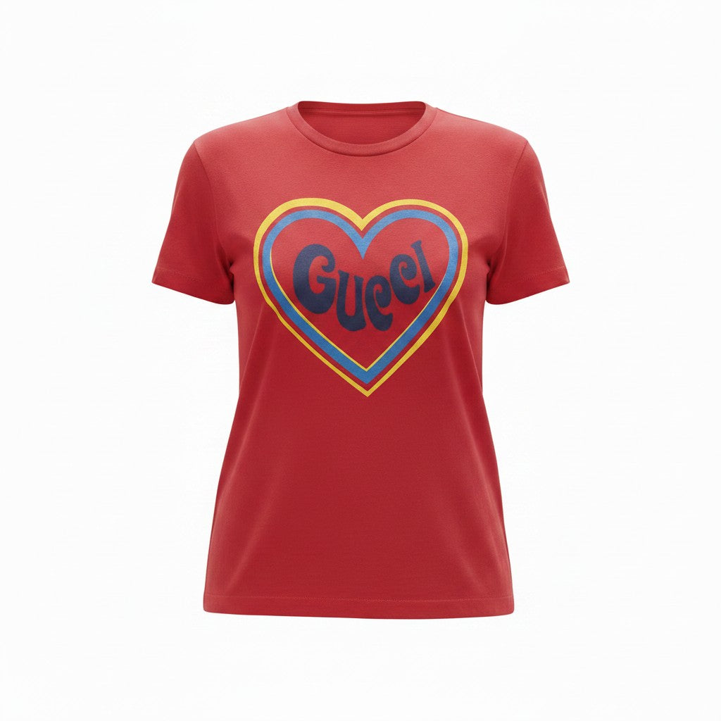 Red Heart Round Neck T-Shirts