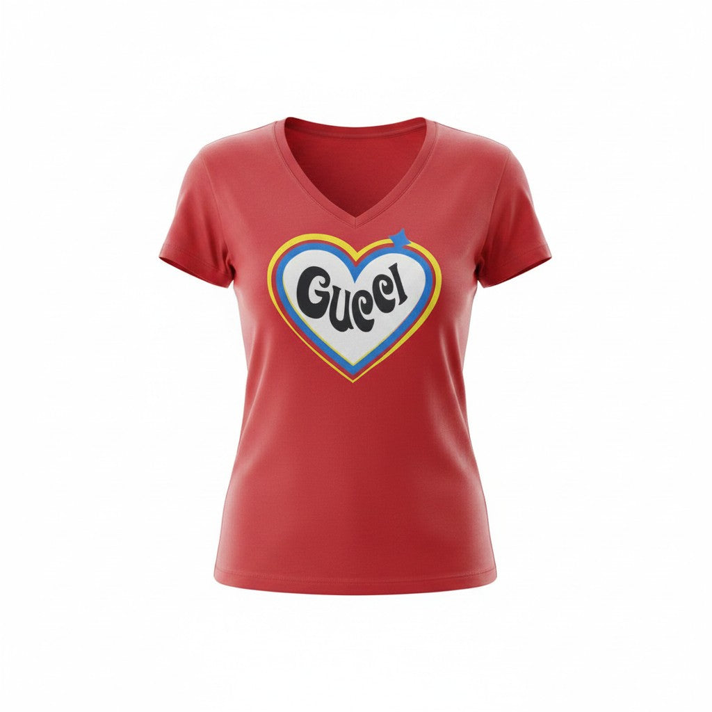 Red Heart V-Neck T-Shirts