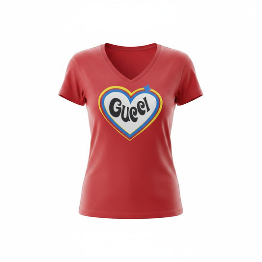 Red Heart V-Neck T-Shirts