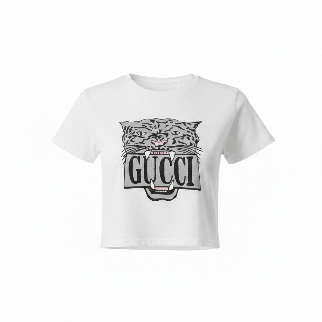 White Tiger Crop Top