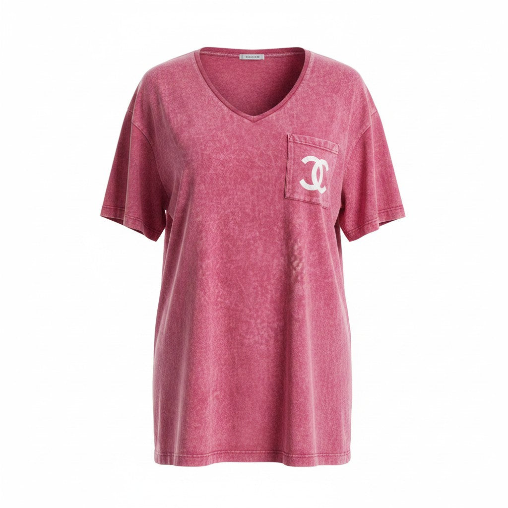 Oversized Acid Wash Boyfriend Pocket Tee
