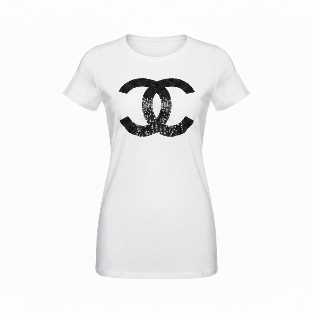 Sparkling in White & Black Tee