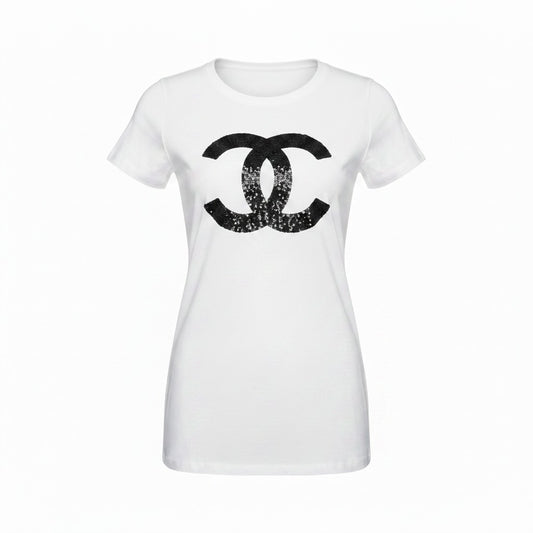 Sparkling in White & Black Tee