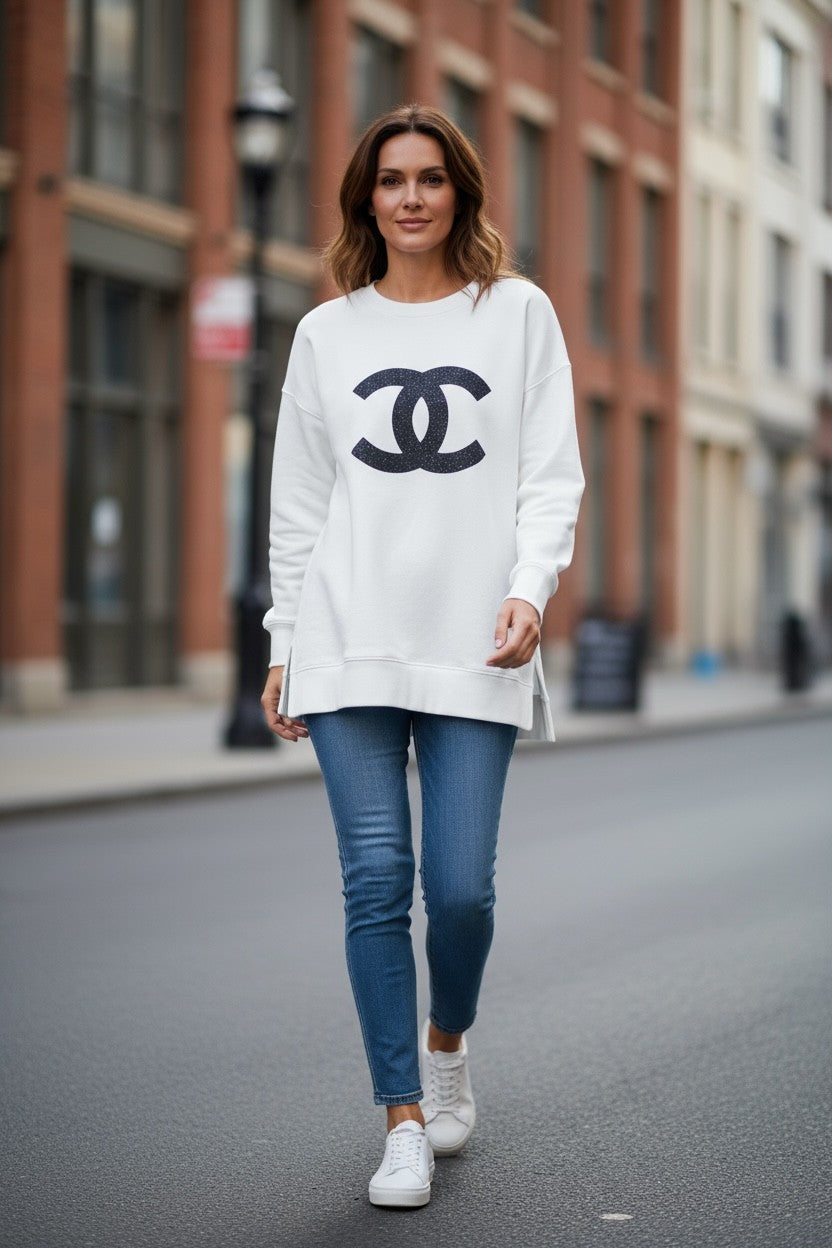Oversized CC Logo Pocket Sweatshirt