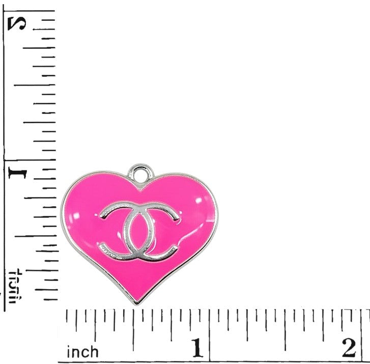 Large Silver Tone Heart Charms