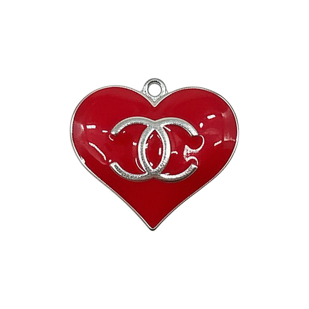 Large Silver Tone Heart Charms