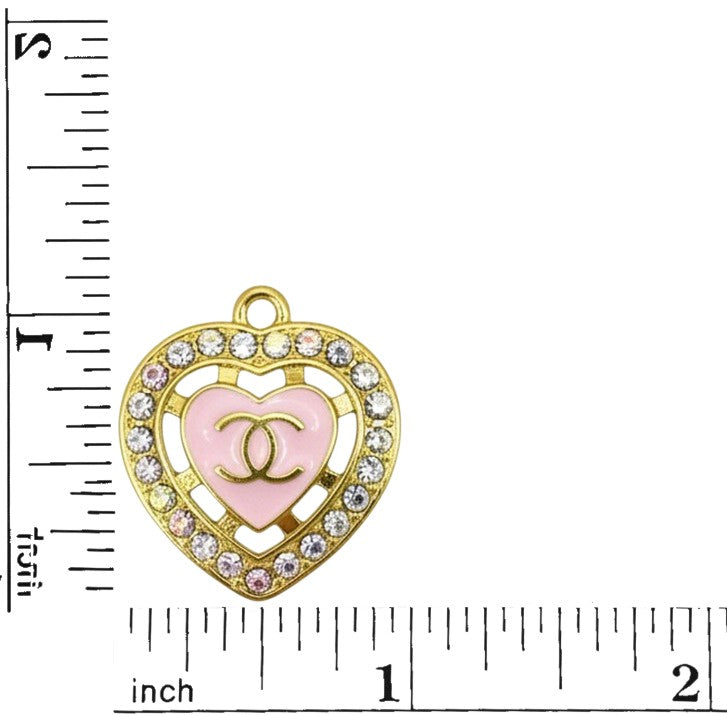 Clear AB Rhinestone Heart Charms