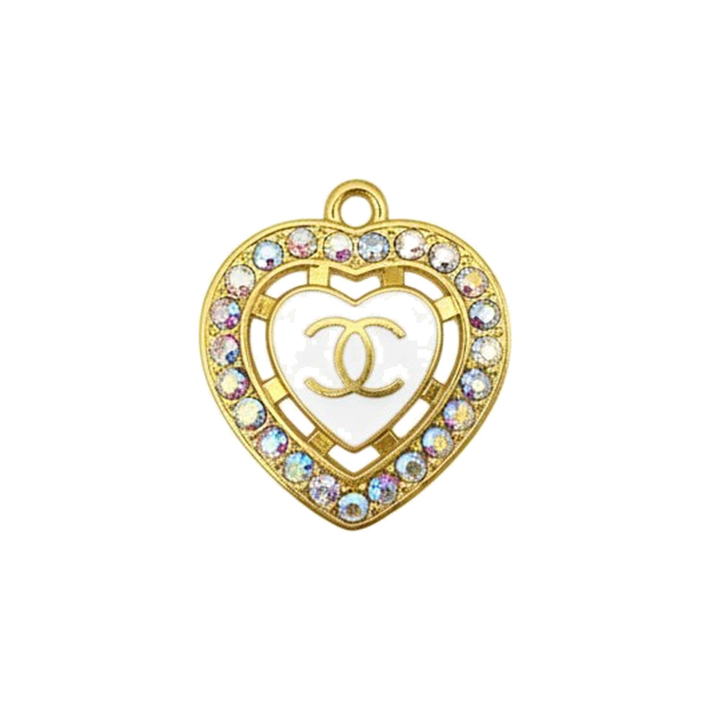 Clear AB Rhinestone Heart Charms