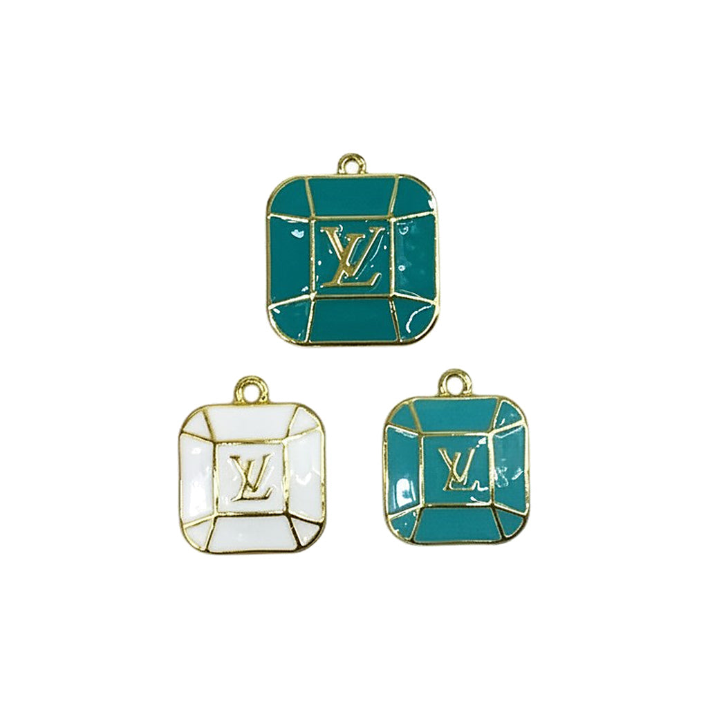 Large and Small Square Colored Charms