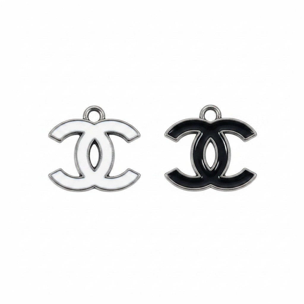 Silver Tone Double Sided Colored Charms