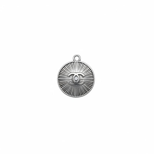 Silver Button Charm