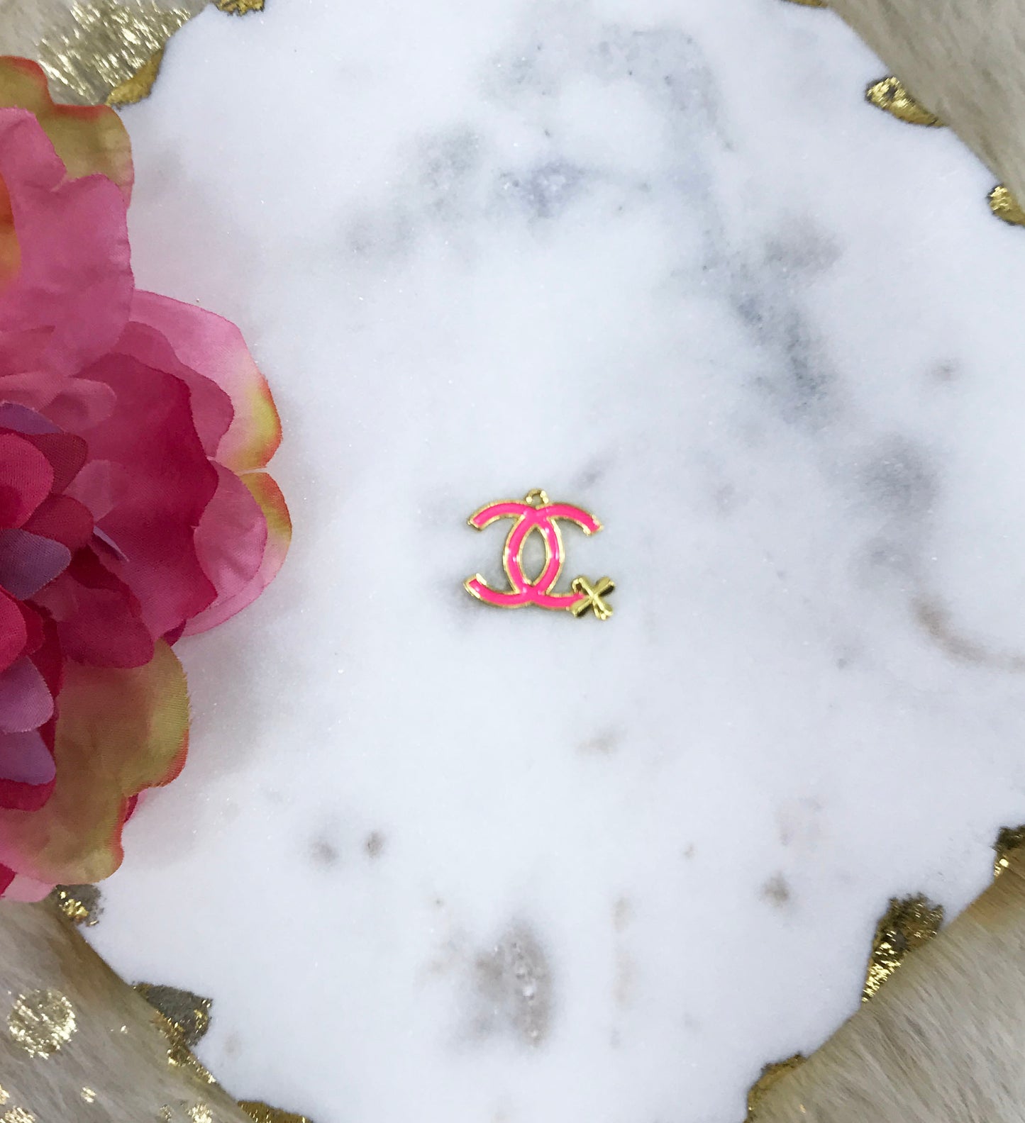 Gold & Hot Pink Charm