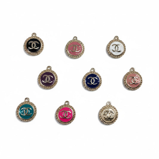 Fancy Button Style Colored Charms
