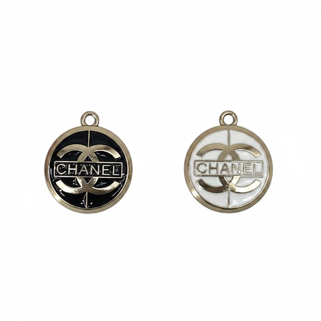 Black or White Button Style Charms
