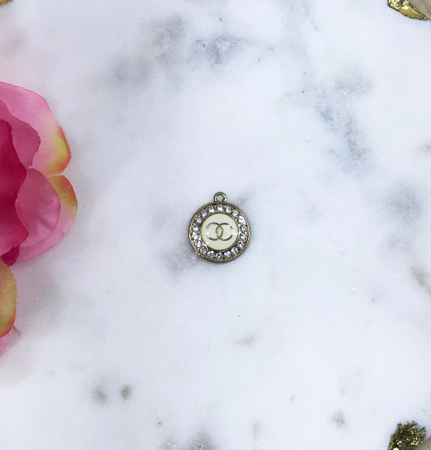 Small Rhinestone Button Charms