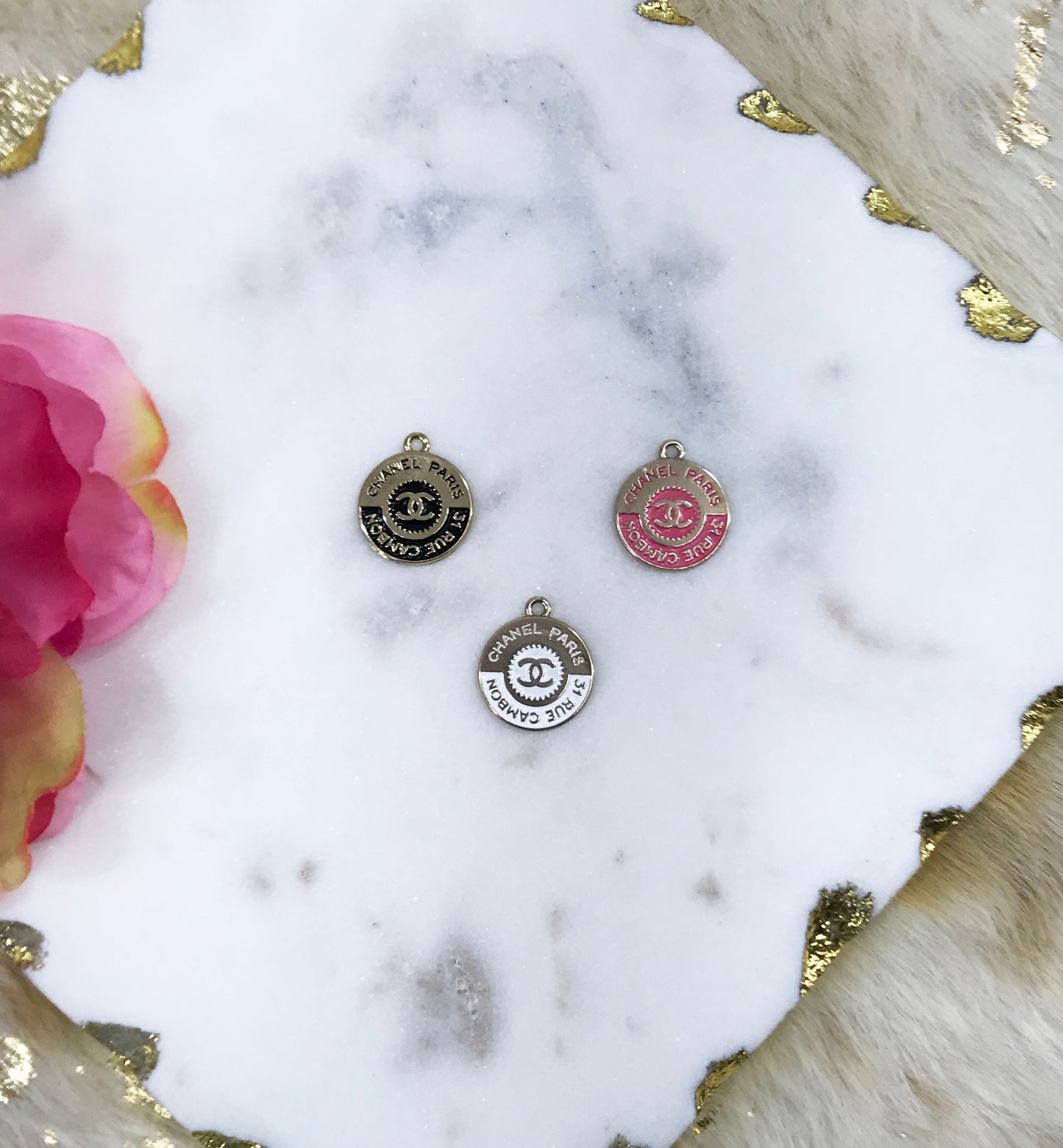 Flat Button Style Charms