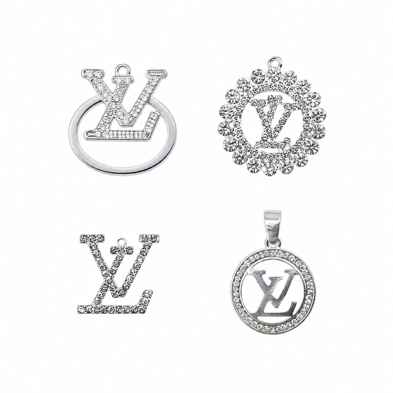 Silver Tone Rhinestone Charms