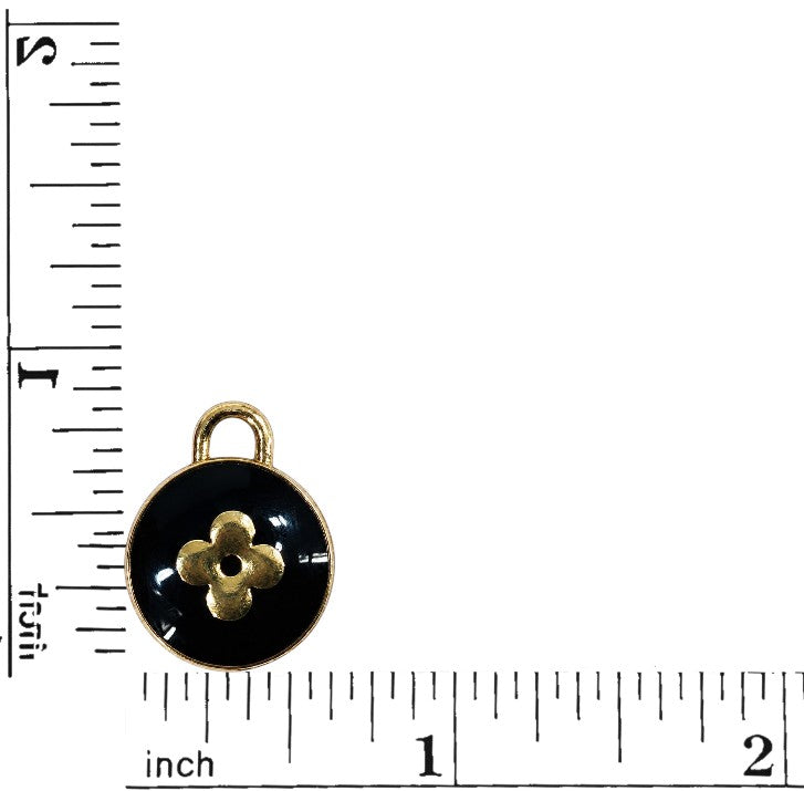 Small Double-Sided Flourish Enamel Charms