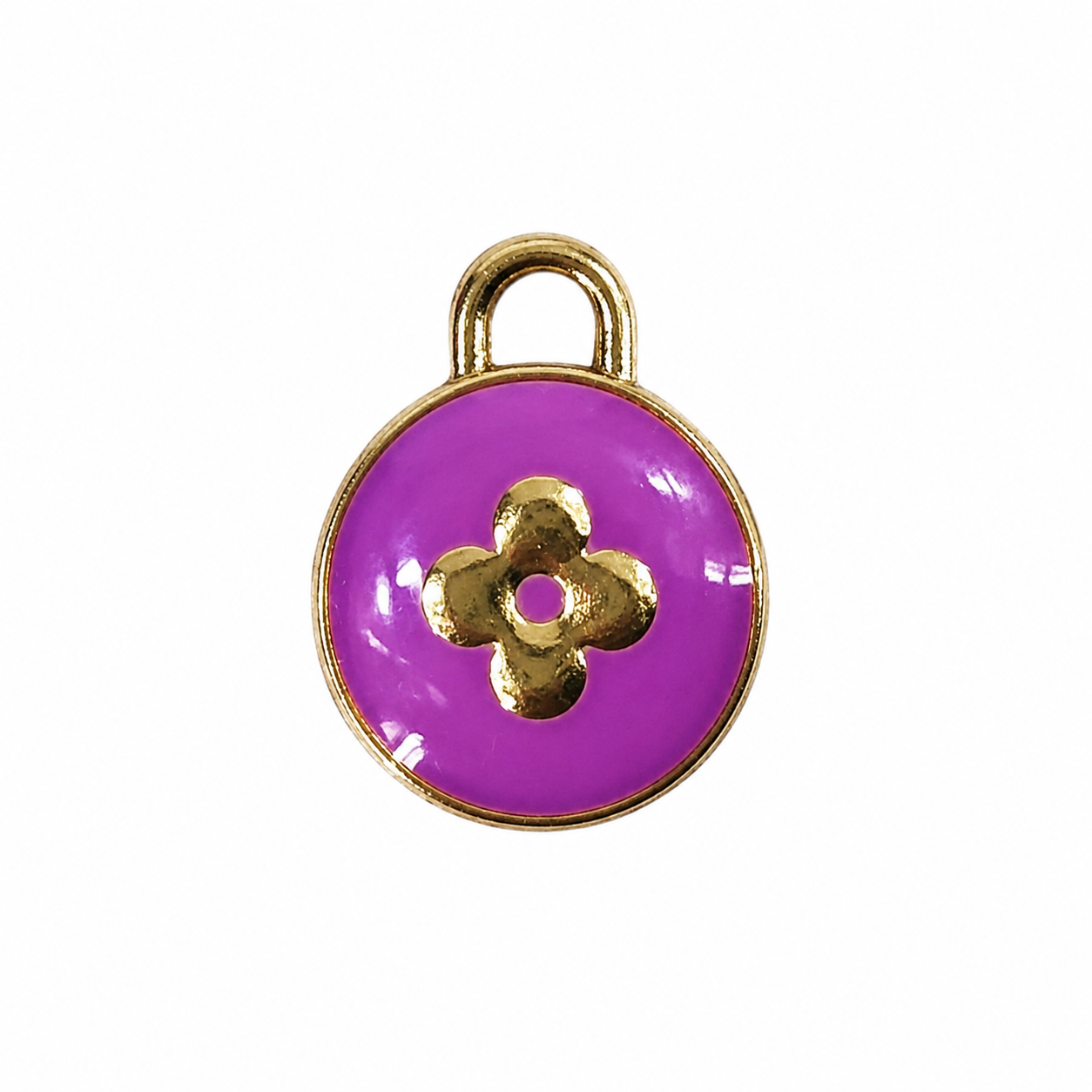 Small Double-Sided Flourish Enamel Charms