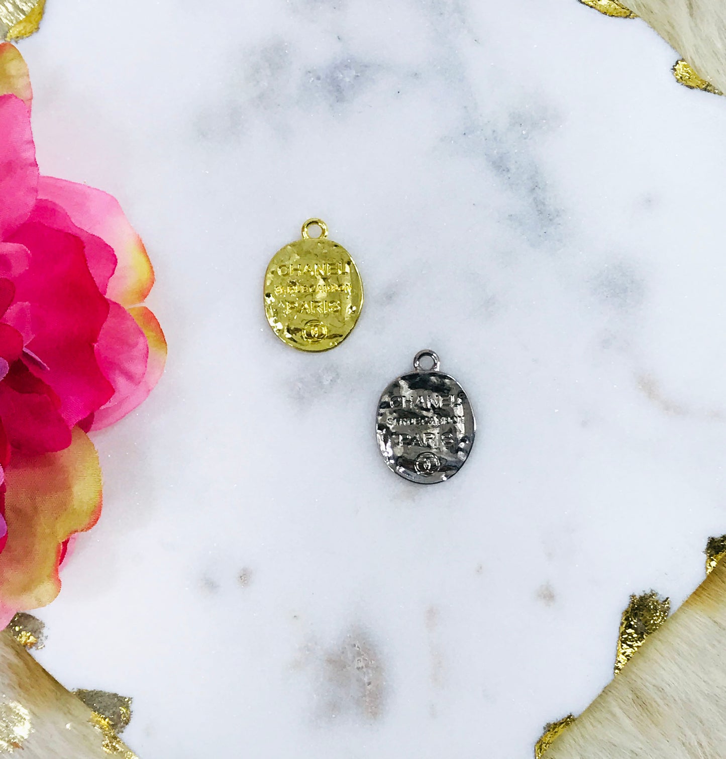 Hammered Engraved Double-Sided Coin Charms