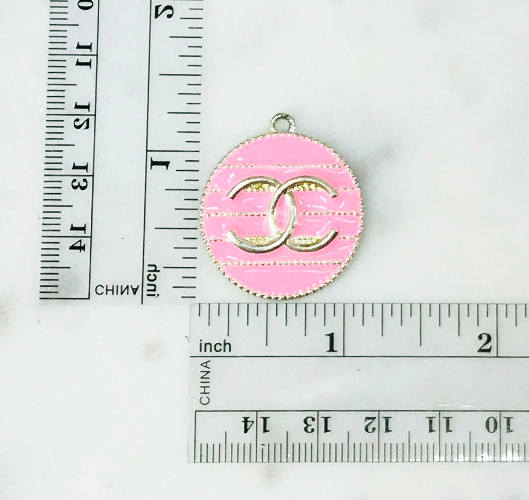 Large Round Metal Colored Charms