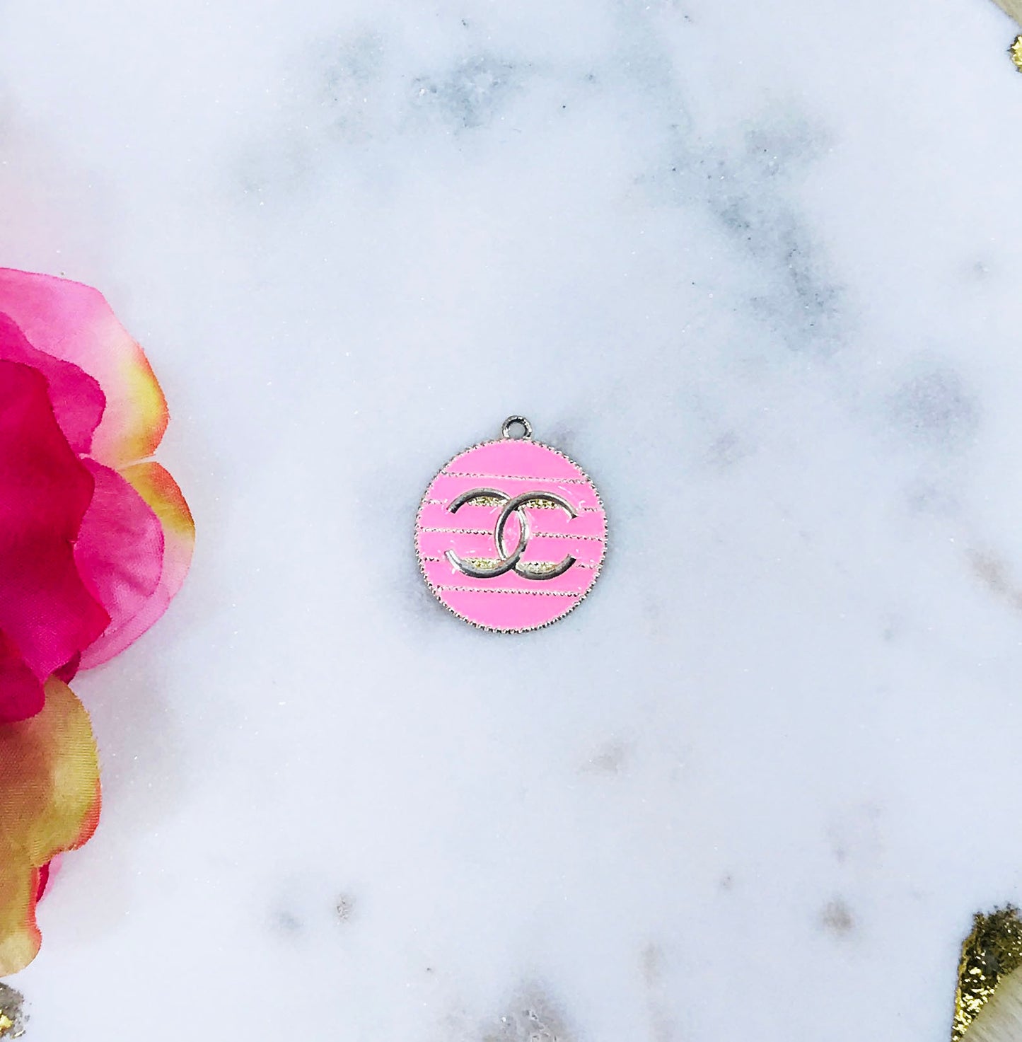 Large Round Metal Colored Charms