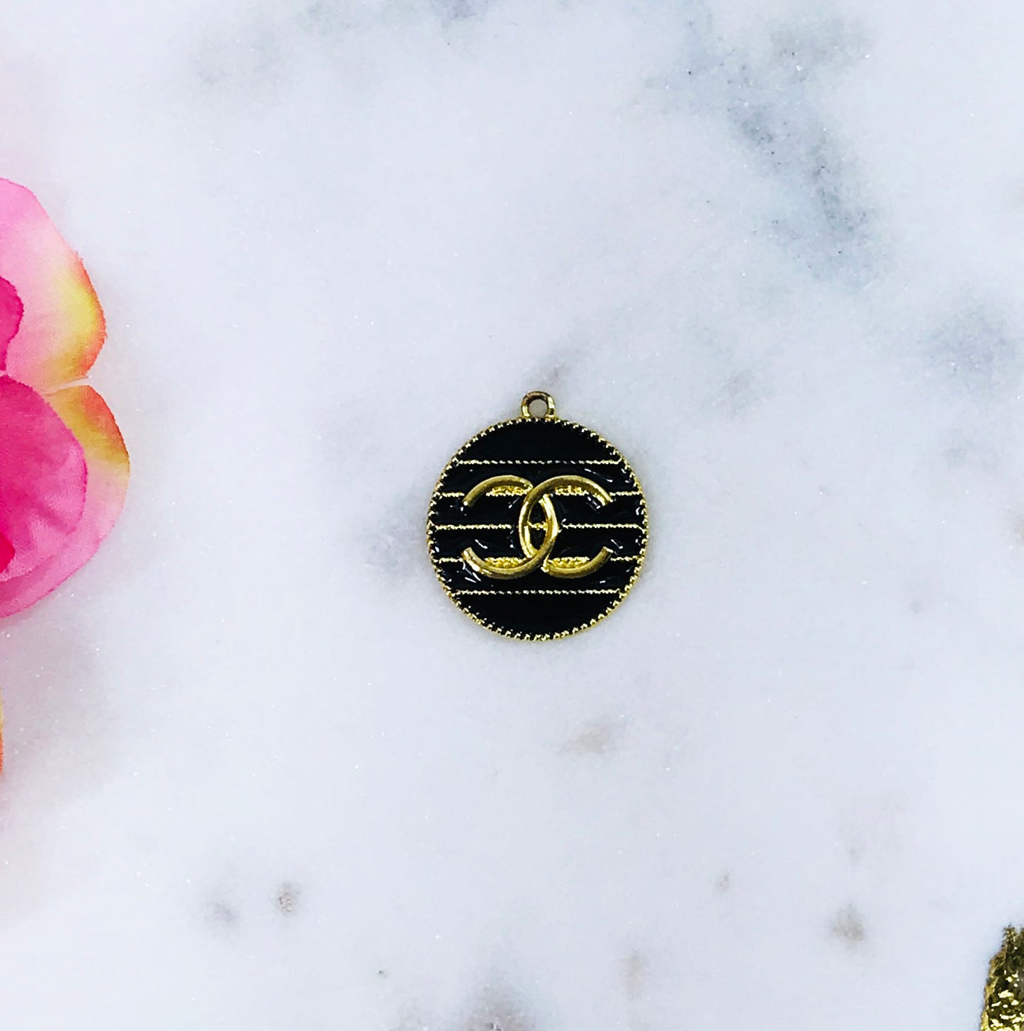 Large Round Metal Colored Charms