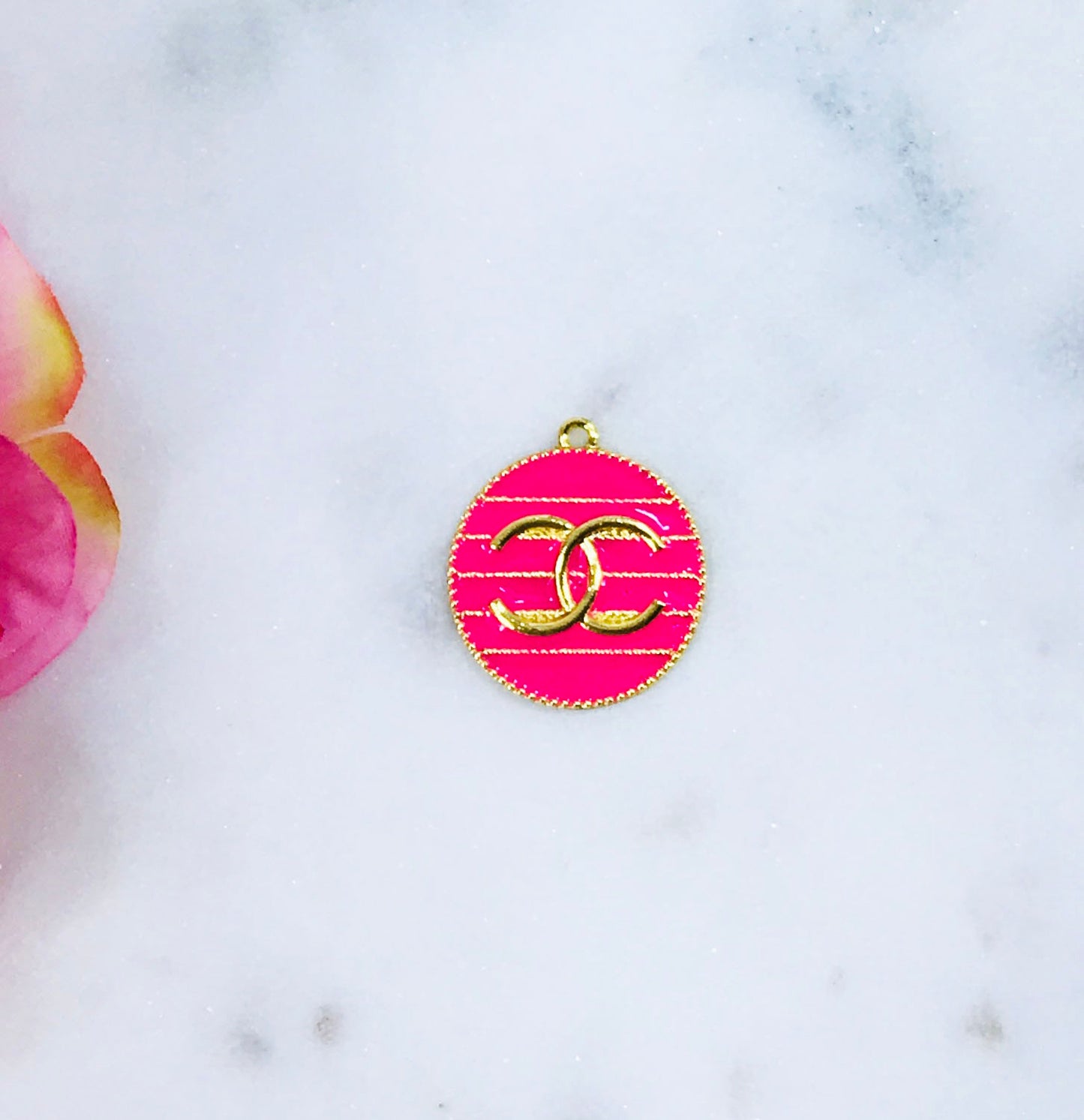 Large Round Metal Colored Charms