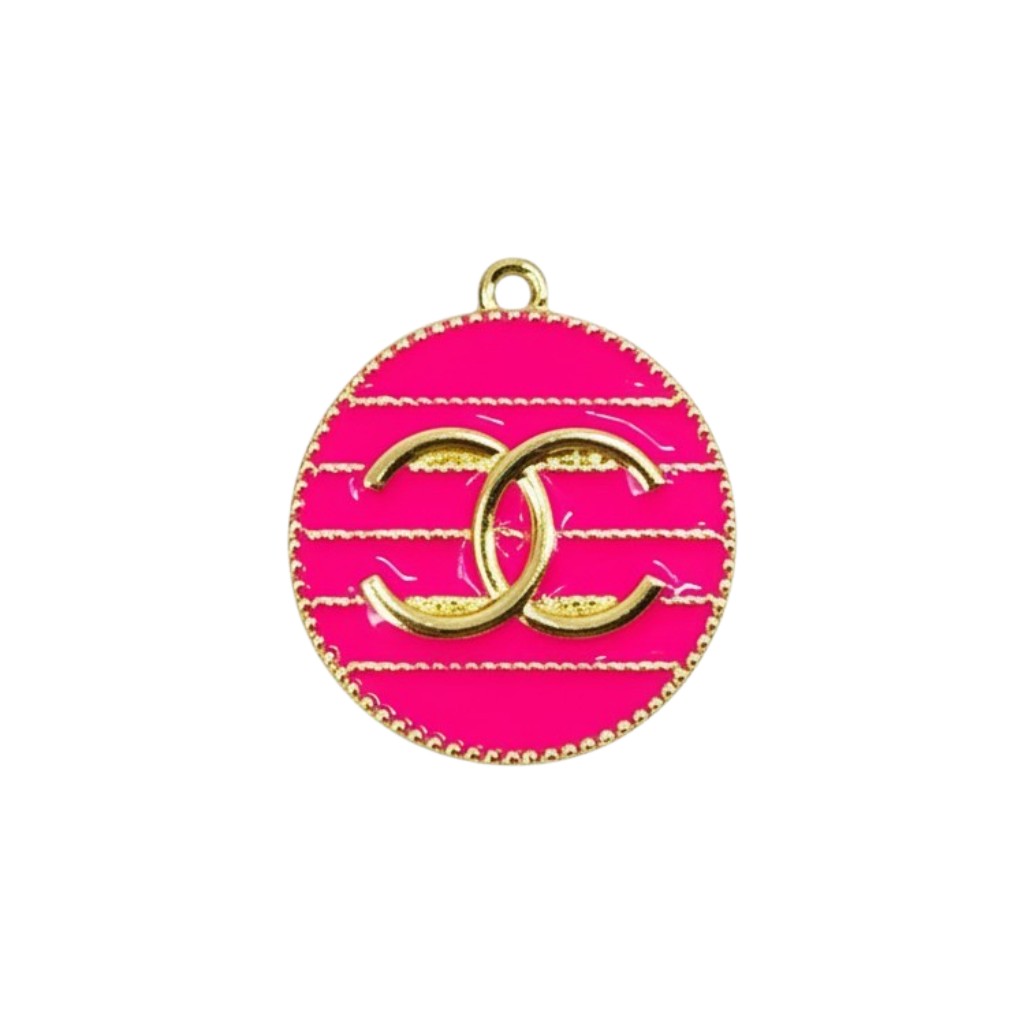 Large Round Metal Colored Charms