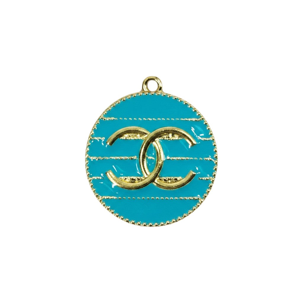 Large Round Metal Colored Charms