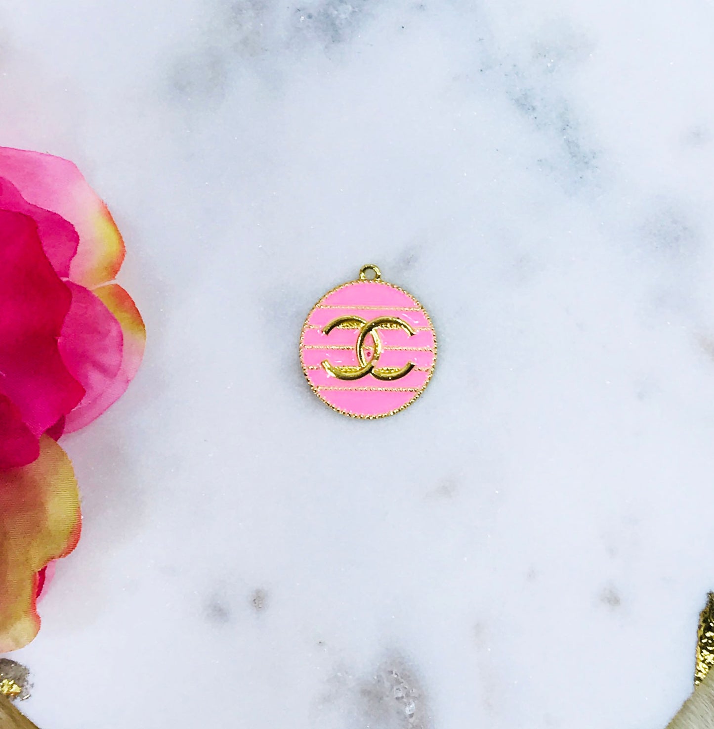 Large Round Metal Colored Charms