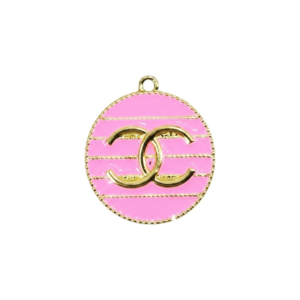 Large Round Metal Colored Charms