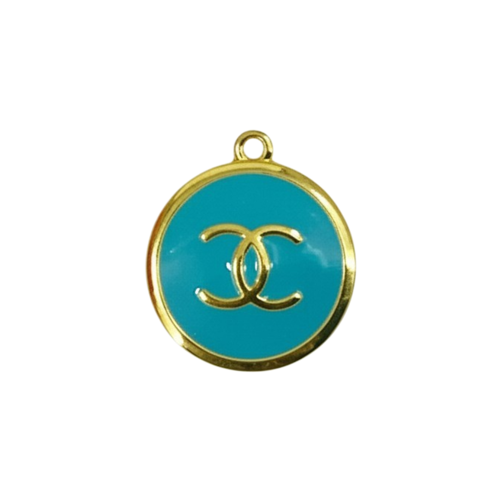 1" Gold Tone Round Colored Charms