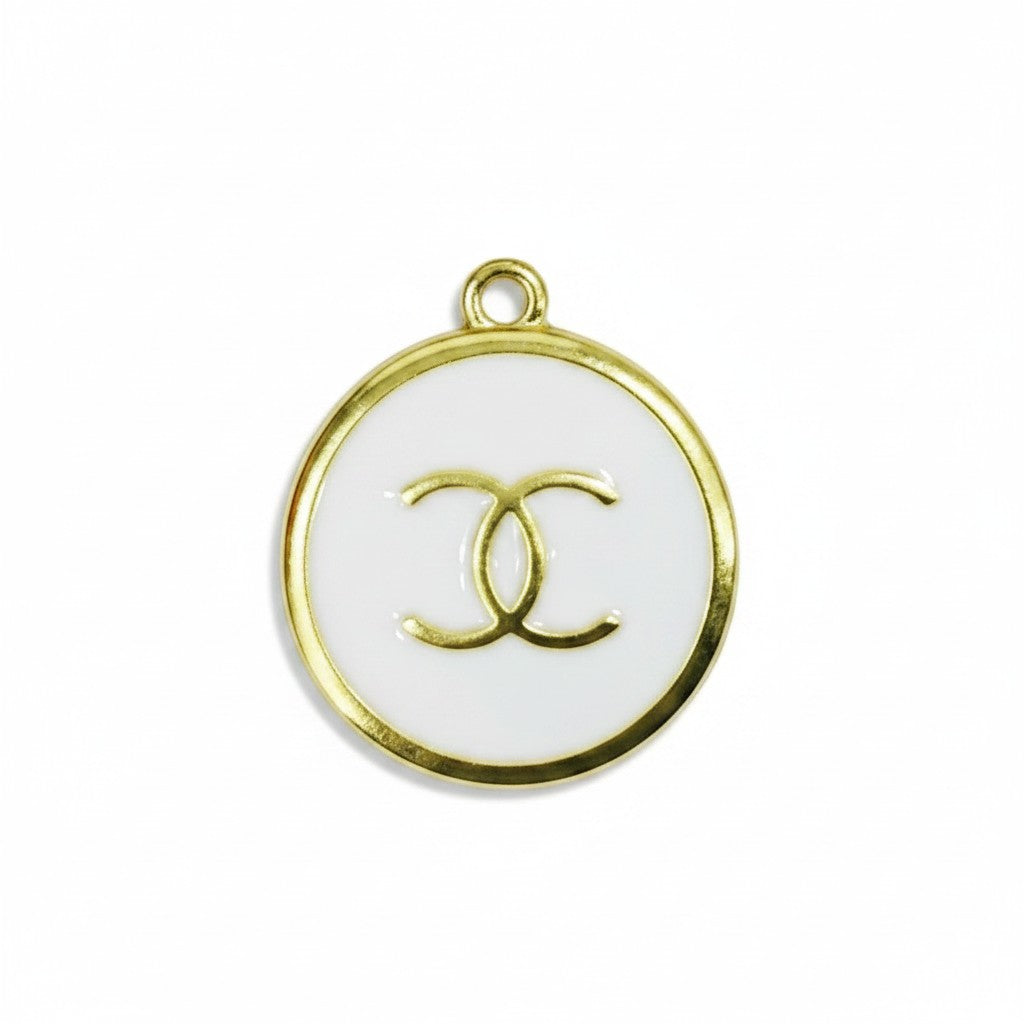 1" Gold Tone Round Colored Charms