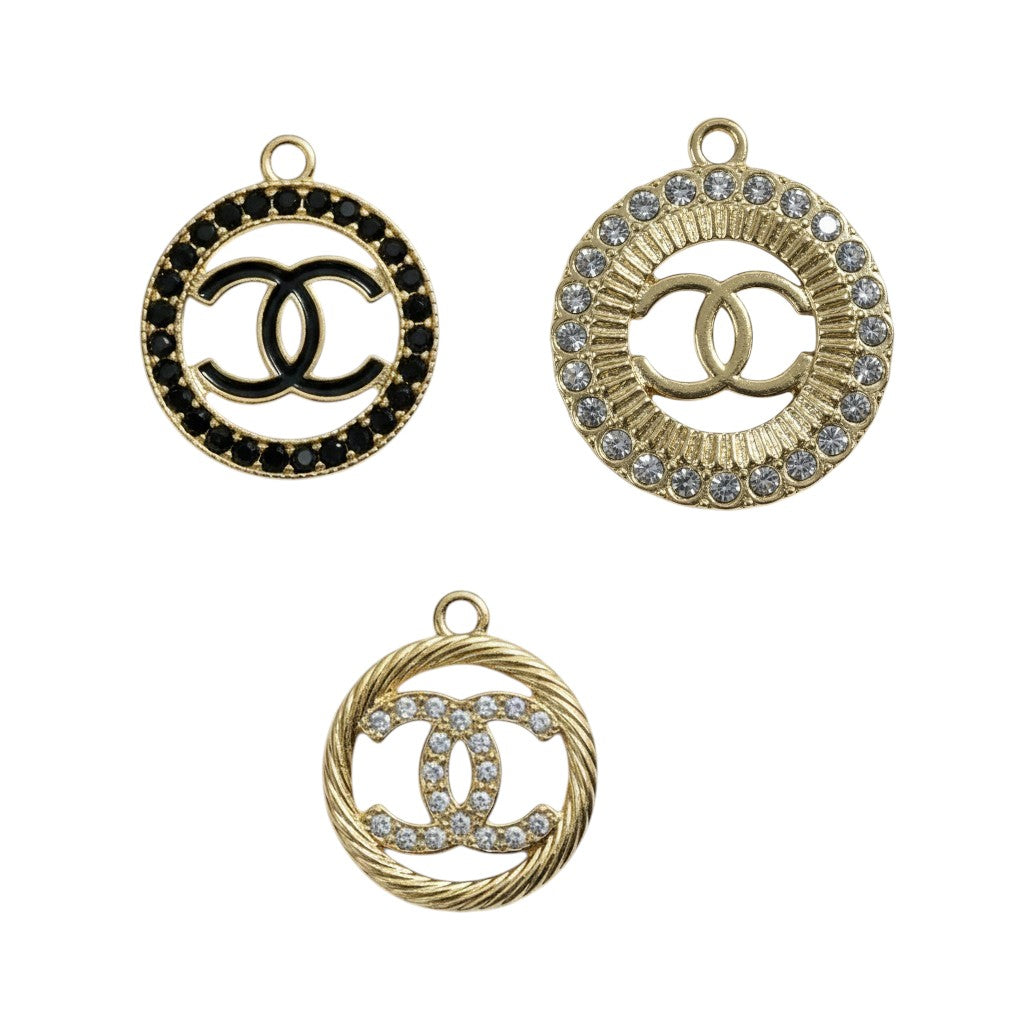 Round "Classy" Rhinestone Charms