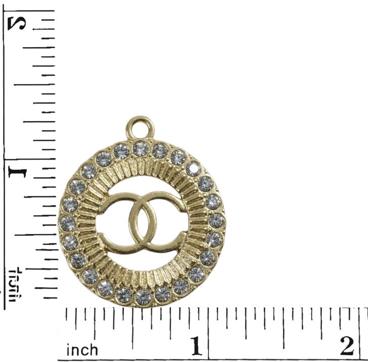 Round "Classy" Rhinestone Charms