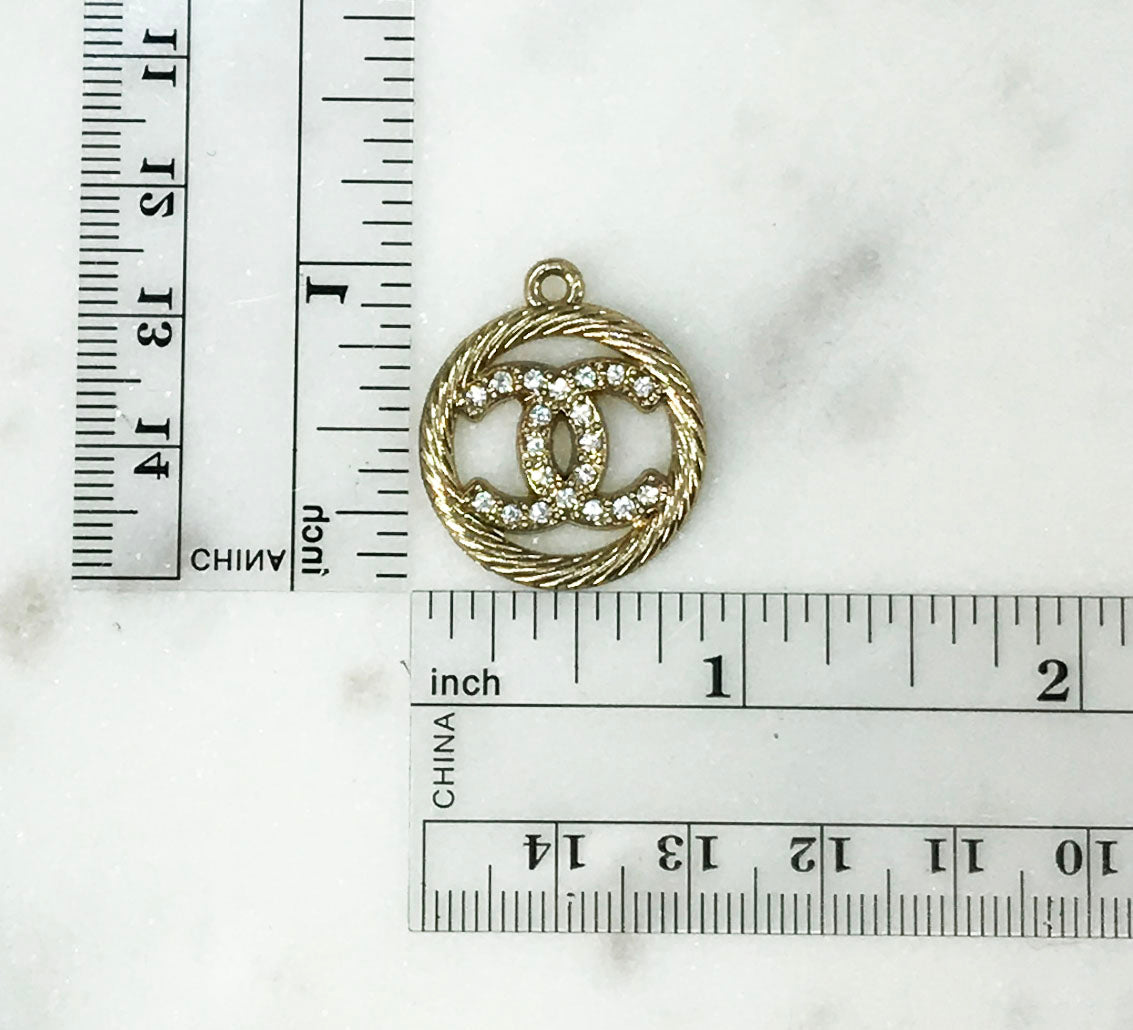 Round "Classy" Rhinestone Charms