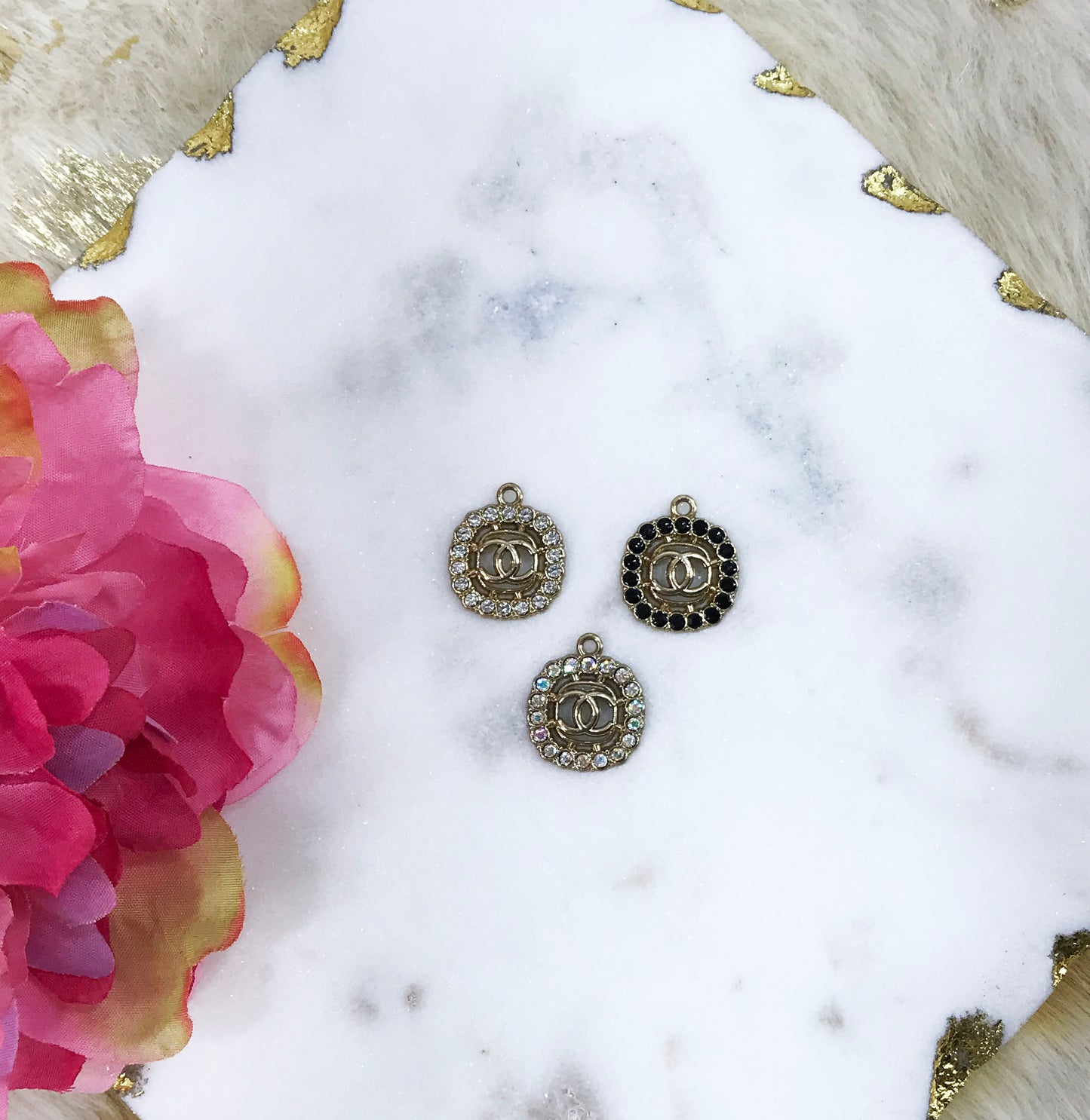 Small Square Rhinestone Charms