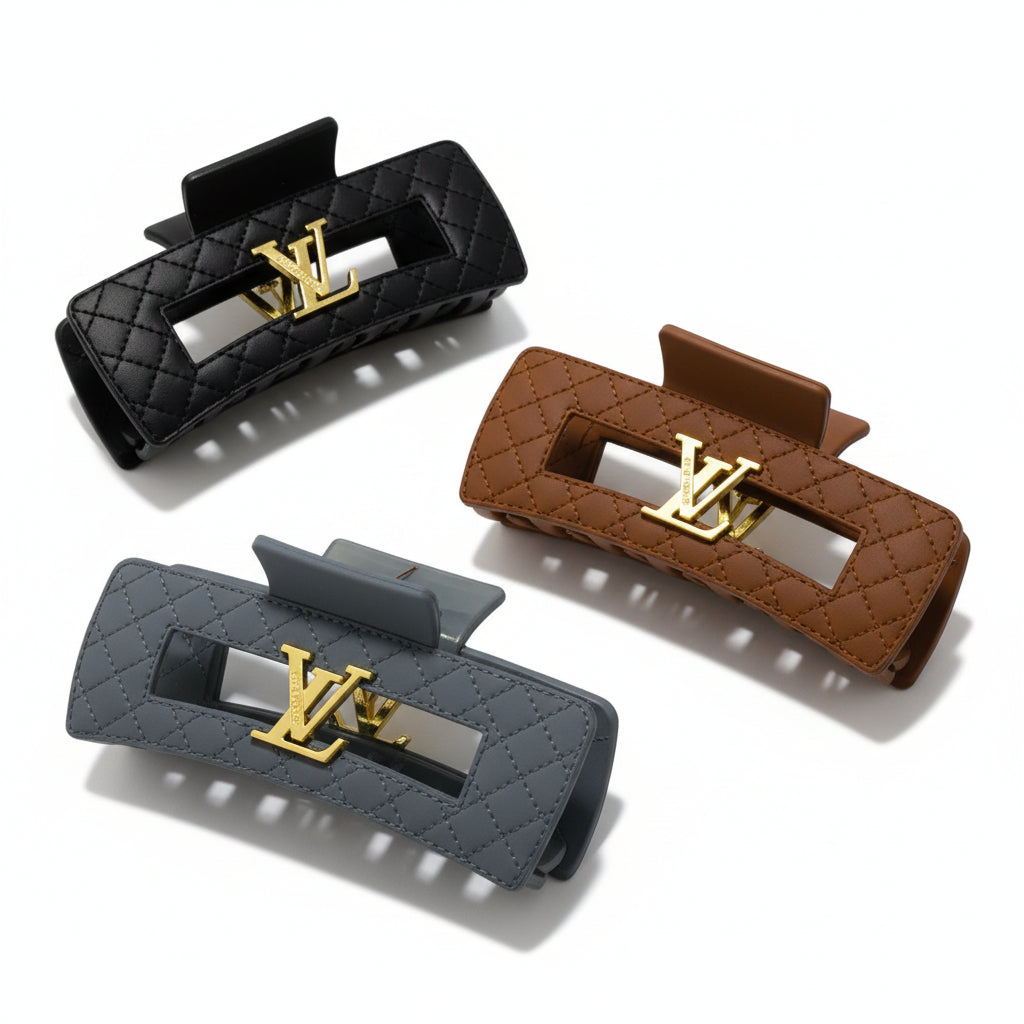 LV Leather Hair Clips
