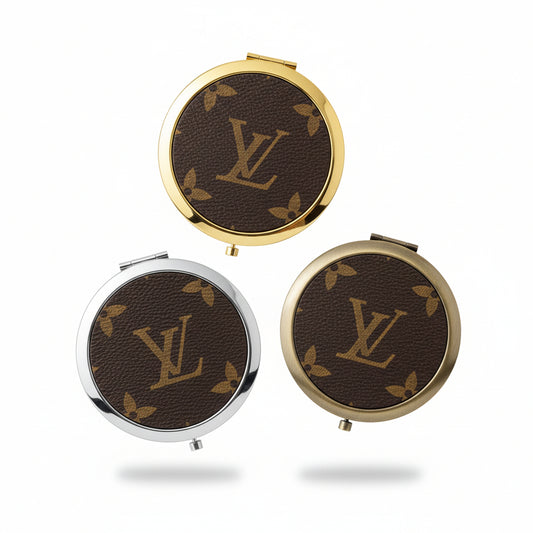 Brown Leather Compact Mirror