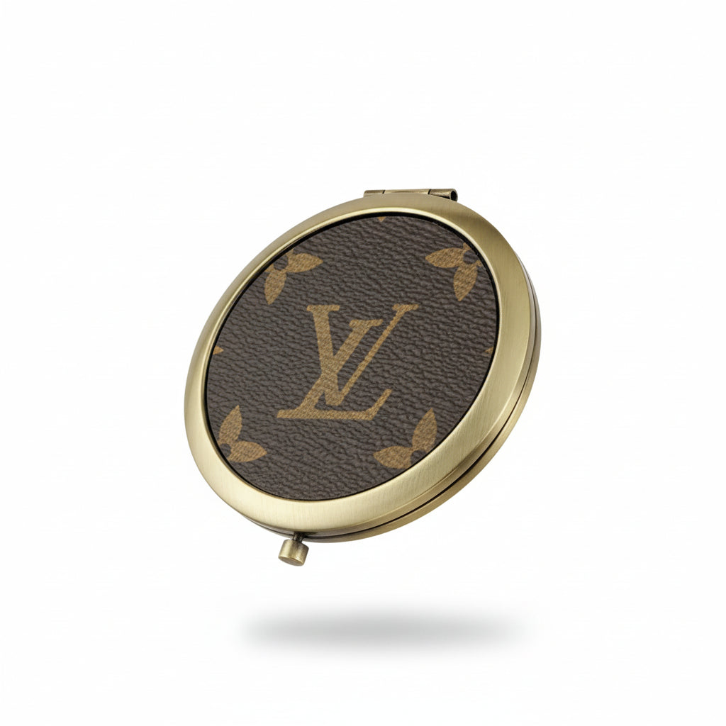 Brown Leather Compact Mirror