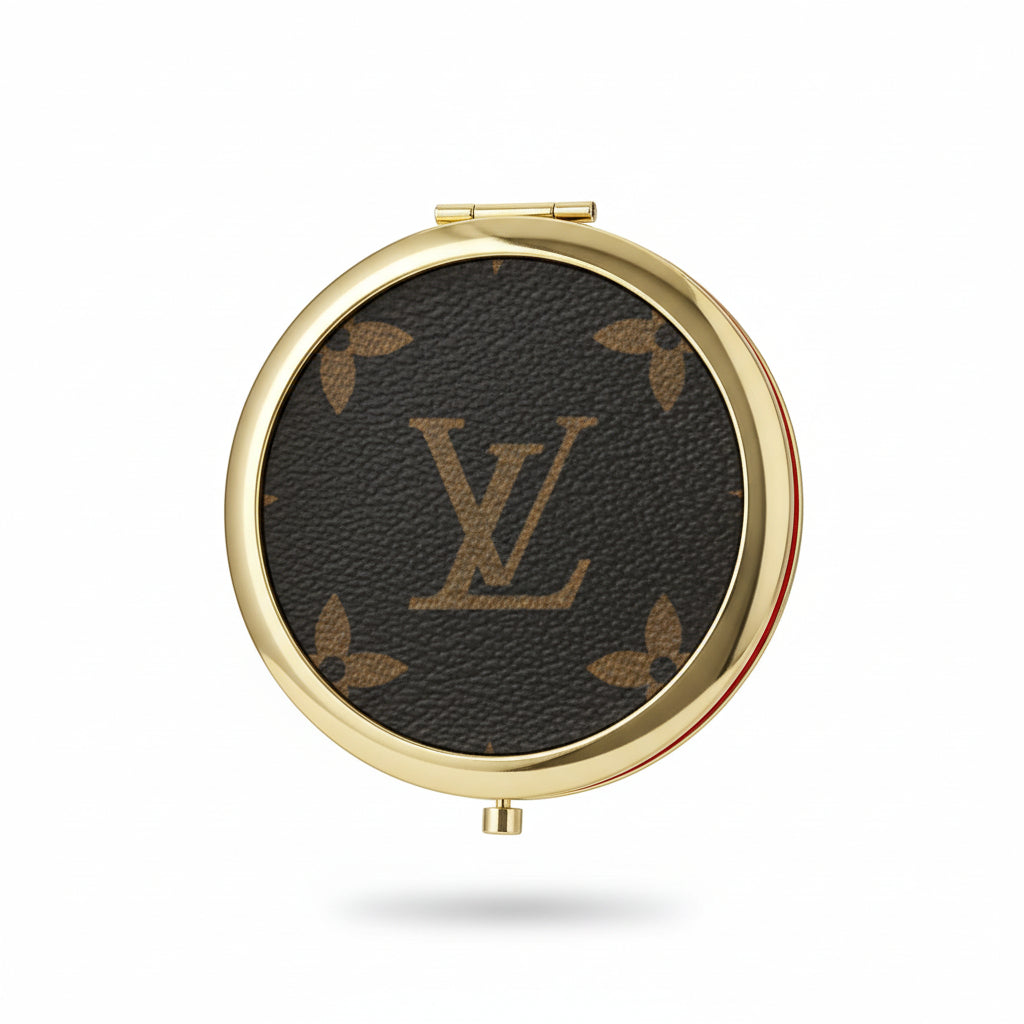 Brown Leather Compact Mirror