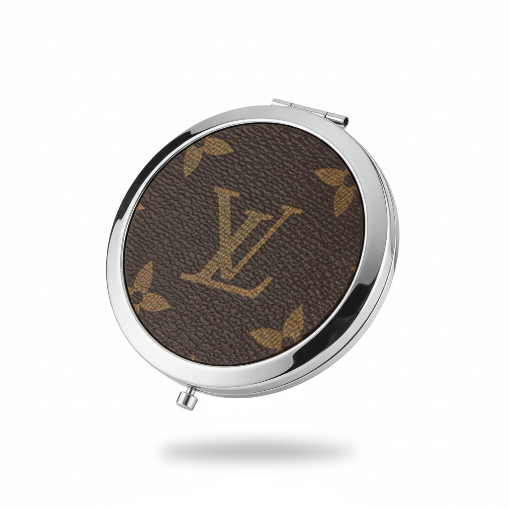 Brown Leather Compact Mirror